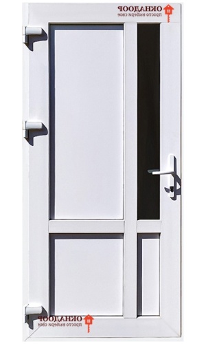 Одностворчатая пластиковая дверь ПВХ с современным дизайном и надежной фурнитурой.