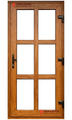 Входная дверь ПВХ "Честер" золотой дуб – пластиковая дверь с ламинацией.