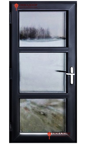 Входная ПВХ дверь "Квадро" черный шагрень – пластиковая дверь с текстурным покрытием.