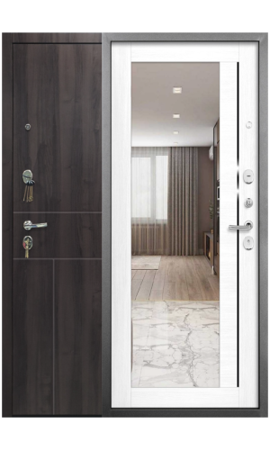 Энцо с зеркалом дверь металлическая