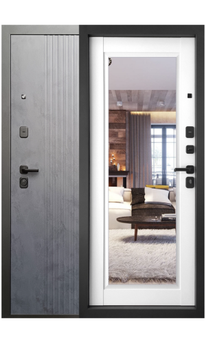 Входная металлическая дверь элеганс с зеркалом