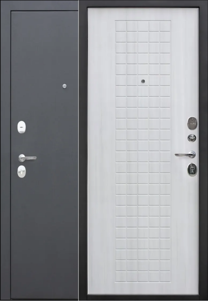 Дверь металлическая "Квадро мини" белый ясень