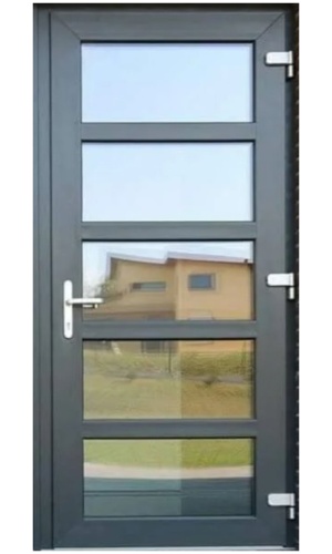 Входная ПВХ дверь "Квадро 2 лам" с ламинацией под дерево.