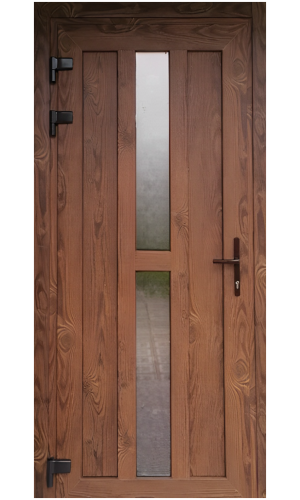 Входная ПВХ дверь инди лайн с ламинацией "античная сосна"