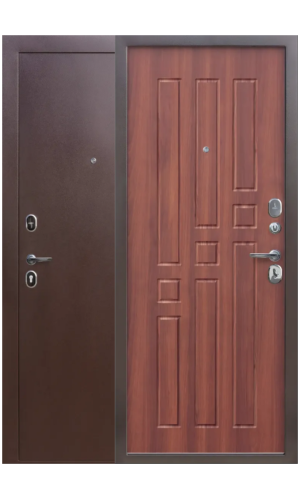 Входная металлическая "град 8" рустикальный дуб